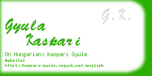 gyula kaspari business card